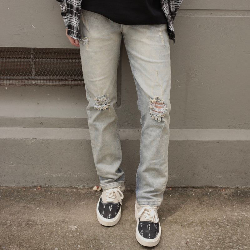 Quần jean nam streetwear cao cấp BEAR STREETWEAR,màu xanh vintage,form slimfit,vải denim co giãn