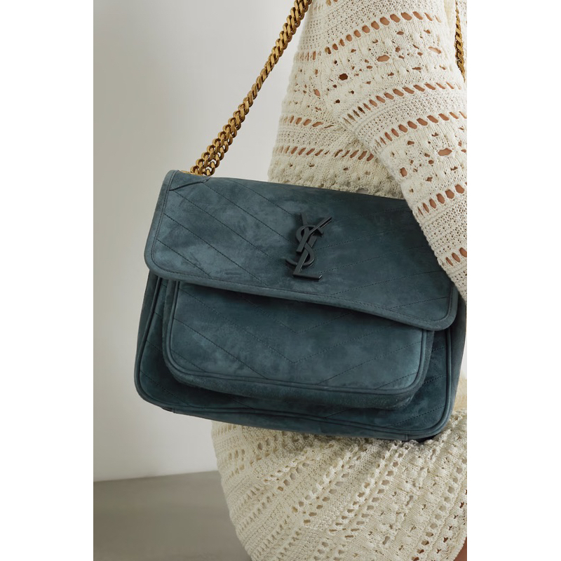 Túi si hiệu Y.S.L 26 da lộn