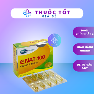 Viên uống Vitamin E ENAT 400IU Chống Lão Hóa, Rạn Da, Nám Sạm Da, Làm Đẹp Da, Hỗ Trợ Chuẩn Bị Mang Thai