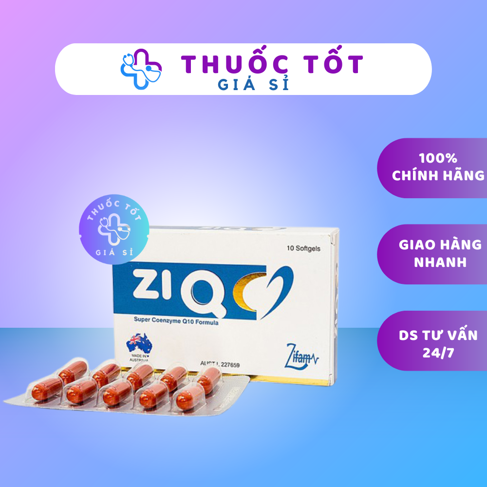 Ziq10 hộp 10 viên, chống oxy hoá, tăng chất lượng trứng và tinh trùng