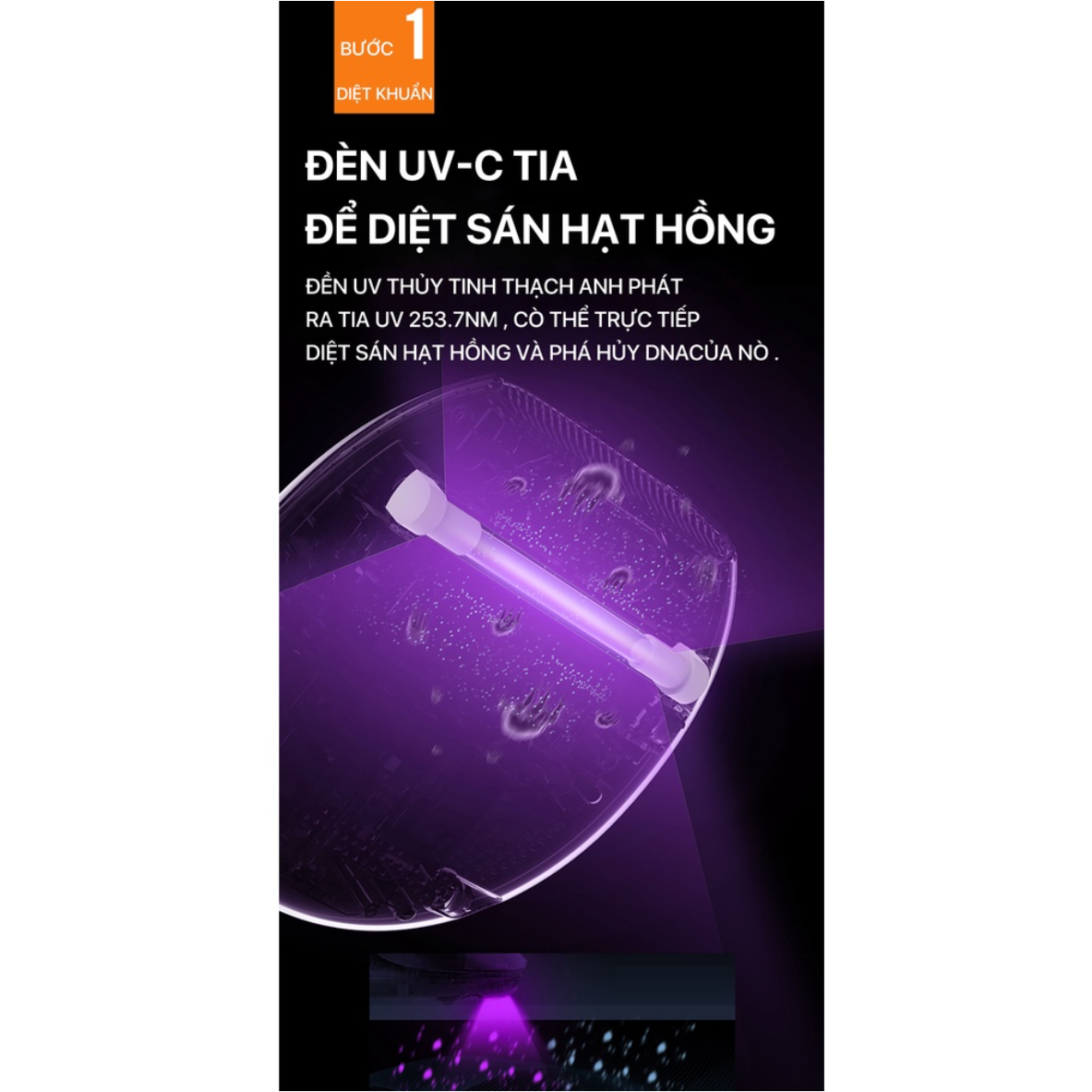 Máy Hút Bụi, Cầm Tay CM818, Khử Khuẩn & Vệ Sinh giường nệm, sofa, xe hơi, diệt khuẩn bằng tia UV /hút mạnh13000Pa