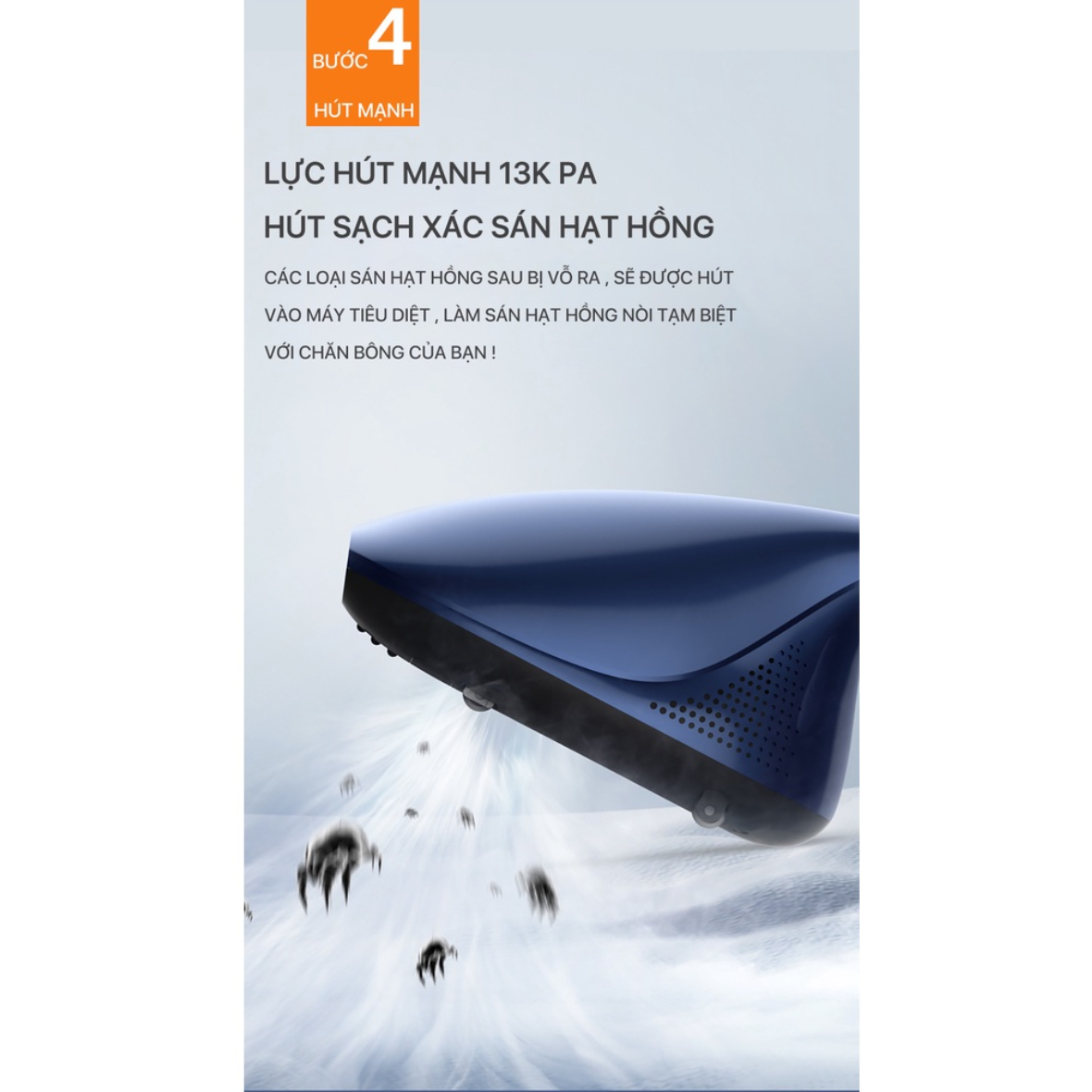 Máy Hút Bụi, Cầm Tay CM818, Khử Khuẩn & Vệ Sinh giường nệm, sofa, xe hơi, diệt khuẩn bằng tia UV /hút mạnh13000Pa