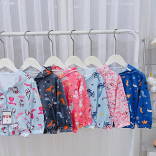 ( 8 - 22kg ) Áo khoác chống nắng cho bé trai và bé gái vải dày dặn in hình họa tiết dễ thương