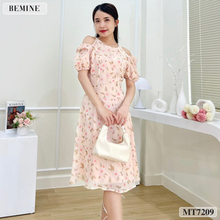Đầm hoa nhí cổ yếm tay phồng BEMINE MT7209