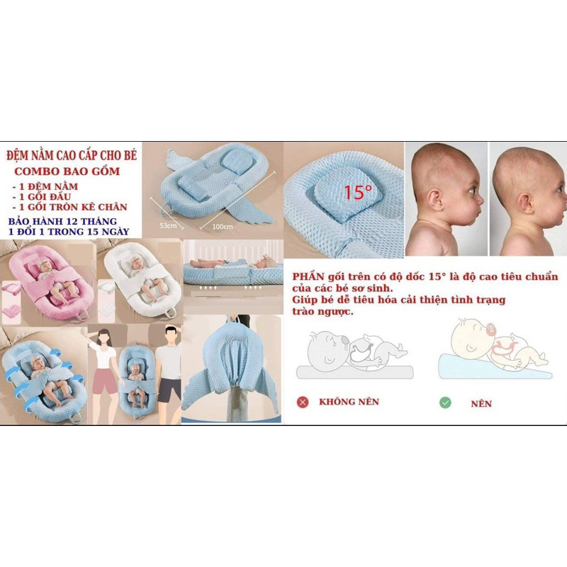 Đệm nhung hạt matxa cao cấp cho bé 0-36 tháng tuổi