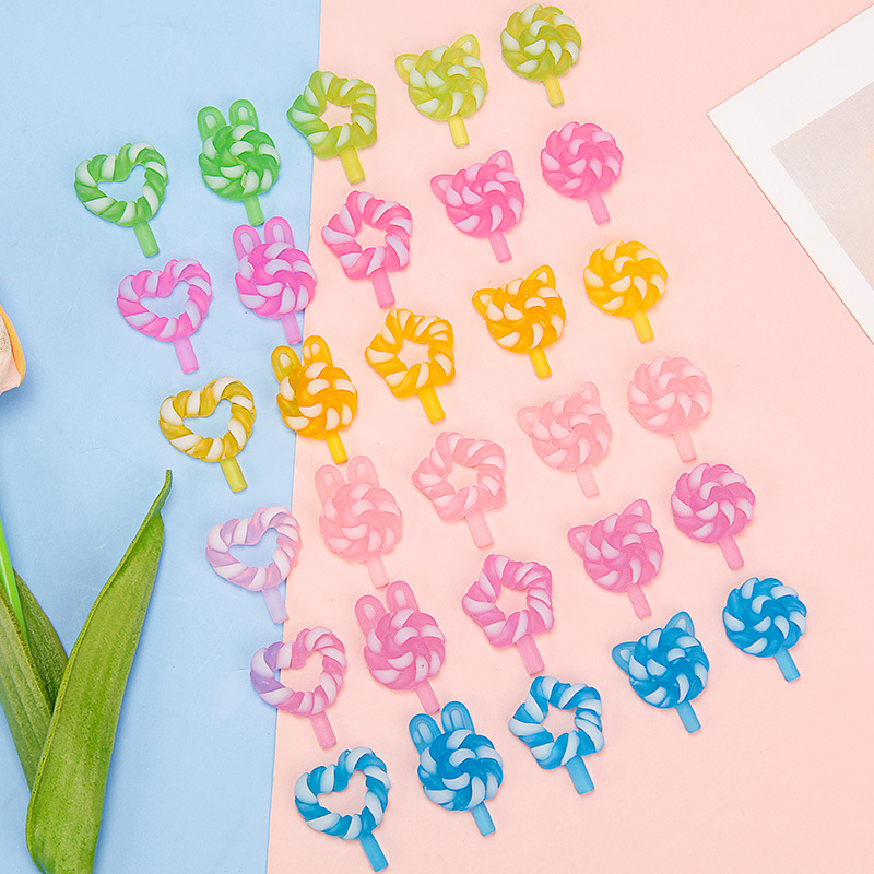 Phụ Kiện Charm Hình Kẹo Mút Phát Sáng Nhiều Màu Dễ Thương