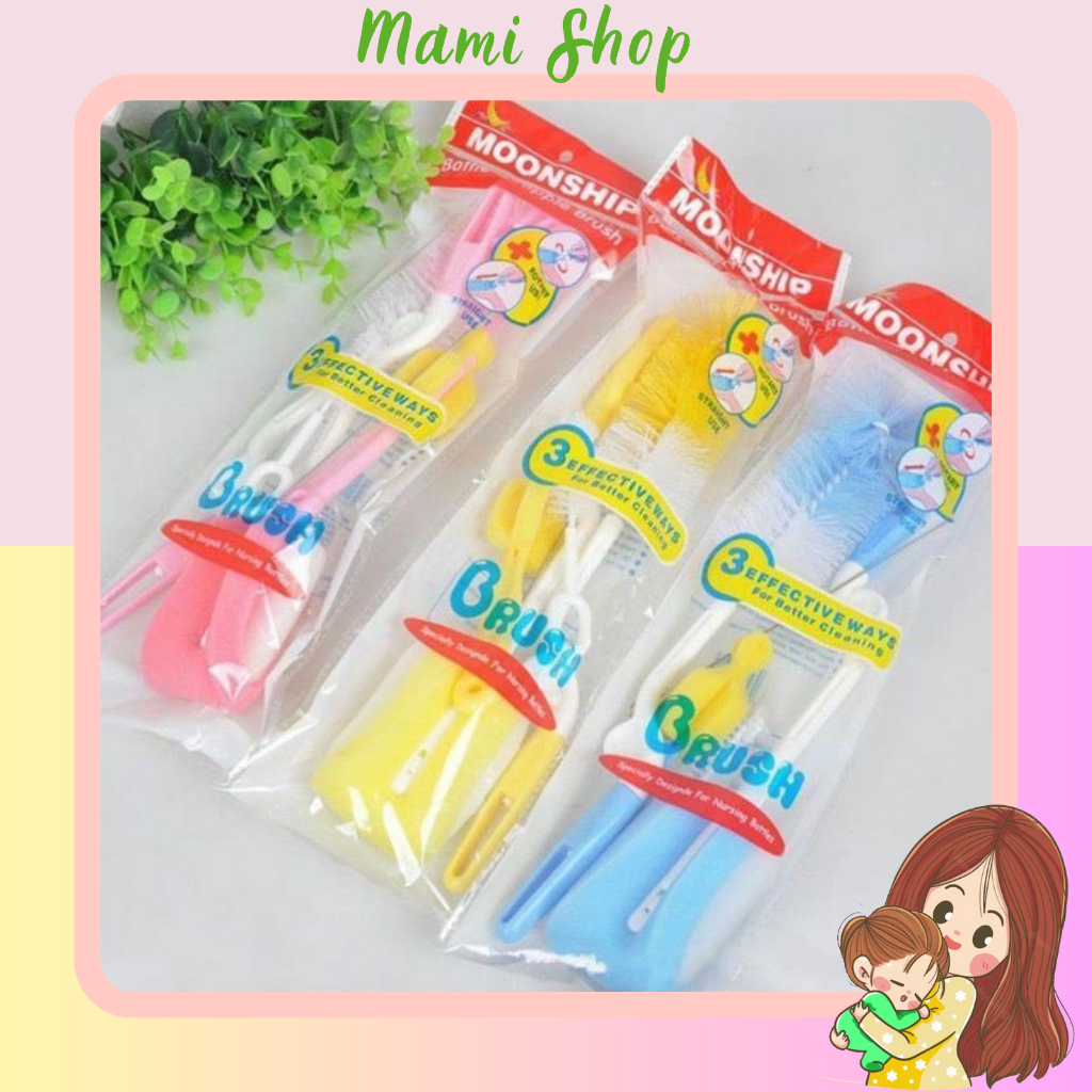 Bộ cọ rửa bình sữa 4 chi tiết cho bé