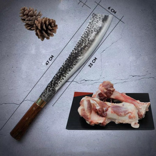 Dao chặt xương thép nhíp vân kiểu cán cẩm chỉ - Dụng cụ nhà bếp