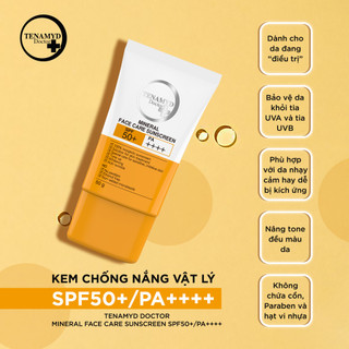 Kem chống nắng vật lý tenamyd doctor mineral face care sunscream spf50+/pa+++ 50g