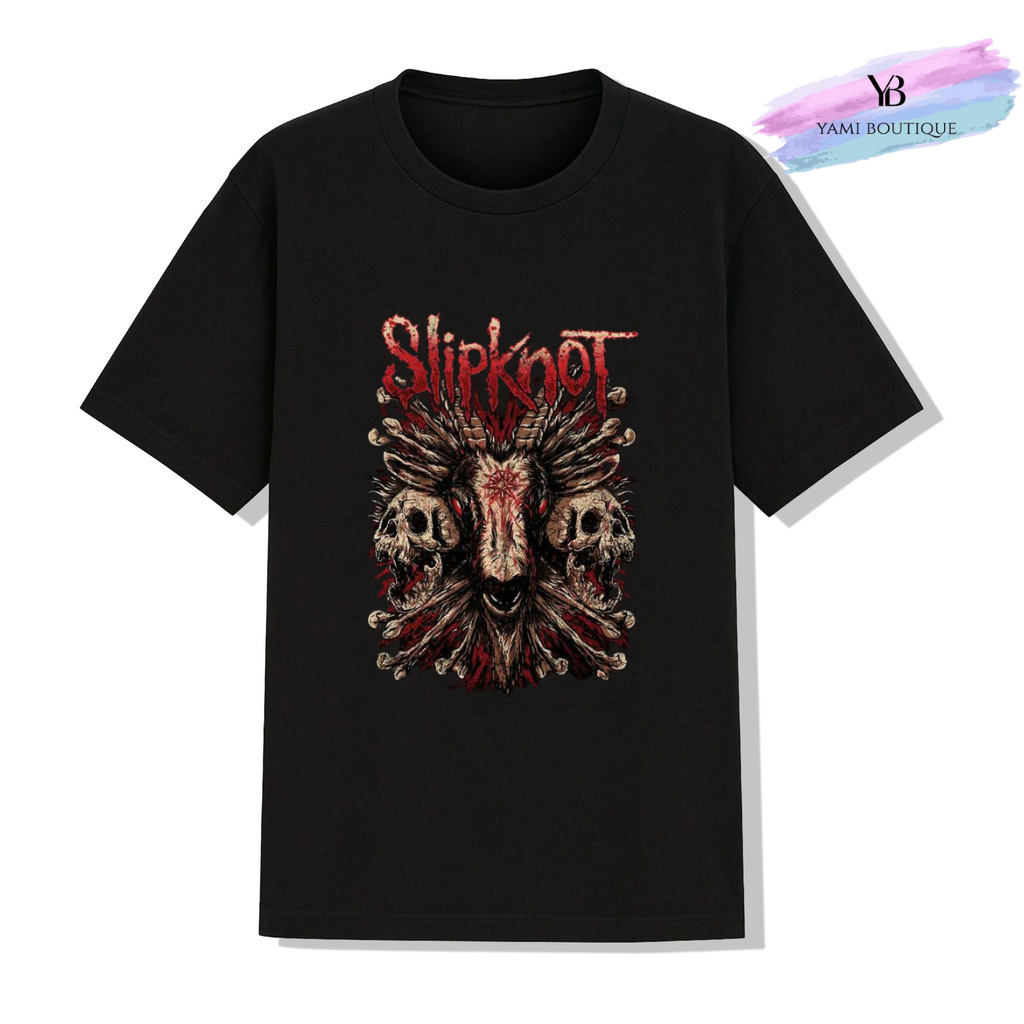 Áo Thun Unisex Đen Vải Cotton, Áo In Hình Slipknot Siêu Ngầu Mã SL10