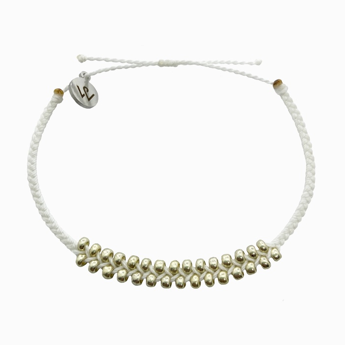 [Whiteline] Vòng tay Braided Platinum Solid White (có size Chân)