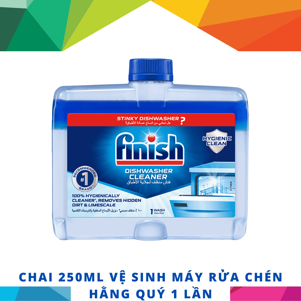 Chai 250ml dung dịch vệ sinh sạch sâu cặn bẩn máy rửa chén gia đình Finish) – .