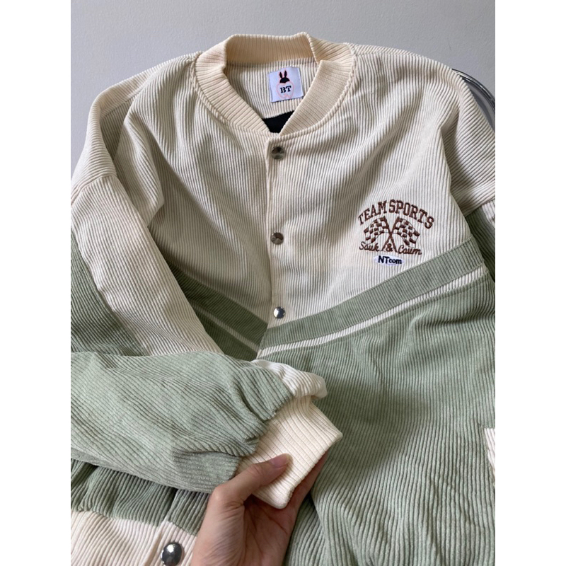 Áo khoác Bomber bóng chày thêu chữ CHANGE