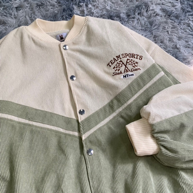 Áo khoác Bomber bóng chày thêu chữ CHANGE