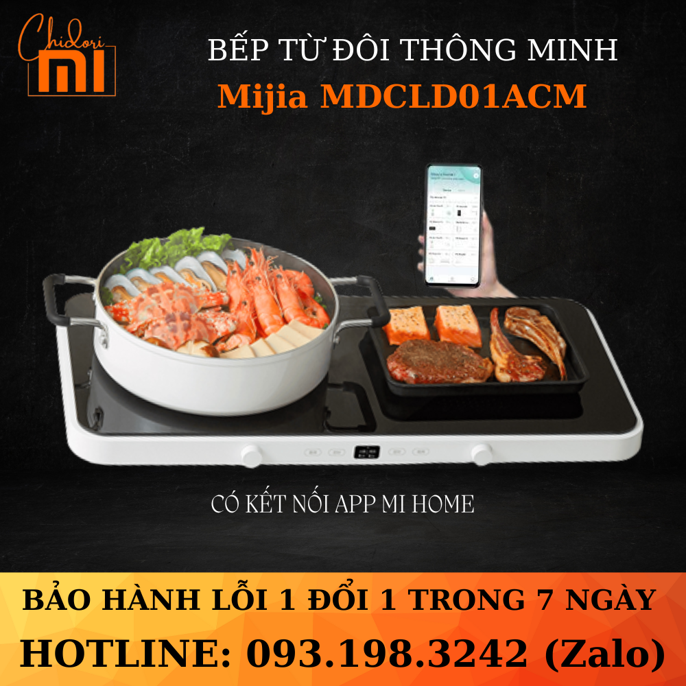 HOẢ TỐC - Bếp từ đôi Mijia MDCLD01ACM - Kết nối App - BH 12 Tháng
