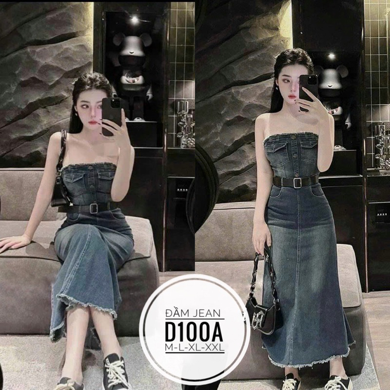 Bigsize Đầm jean D100A
