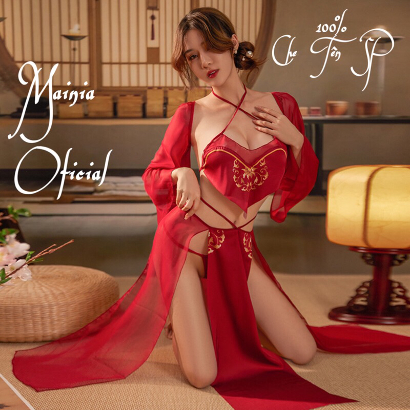 Đầm Ngủ Váy Ngủ Cosplay Cô Gái Trung Hoa Yếm Tim 2343 Màu Đỏ Sexy Quyến Rũ Siêu Gợi Cảm Mainia Shop
