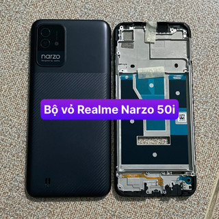 Bộ vỏ Realme Narzo 50i kèm khay sim,phím,kính camera