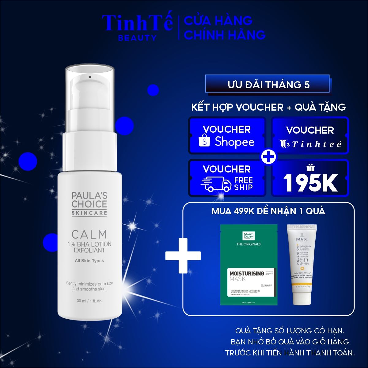 Loại bỏ tế bào chết 1% BHA Paula's Choice Calm Redness Relief Lotion Exfoliant 30/100ml