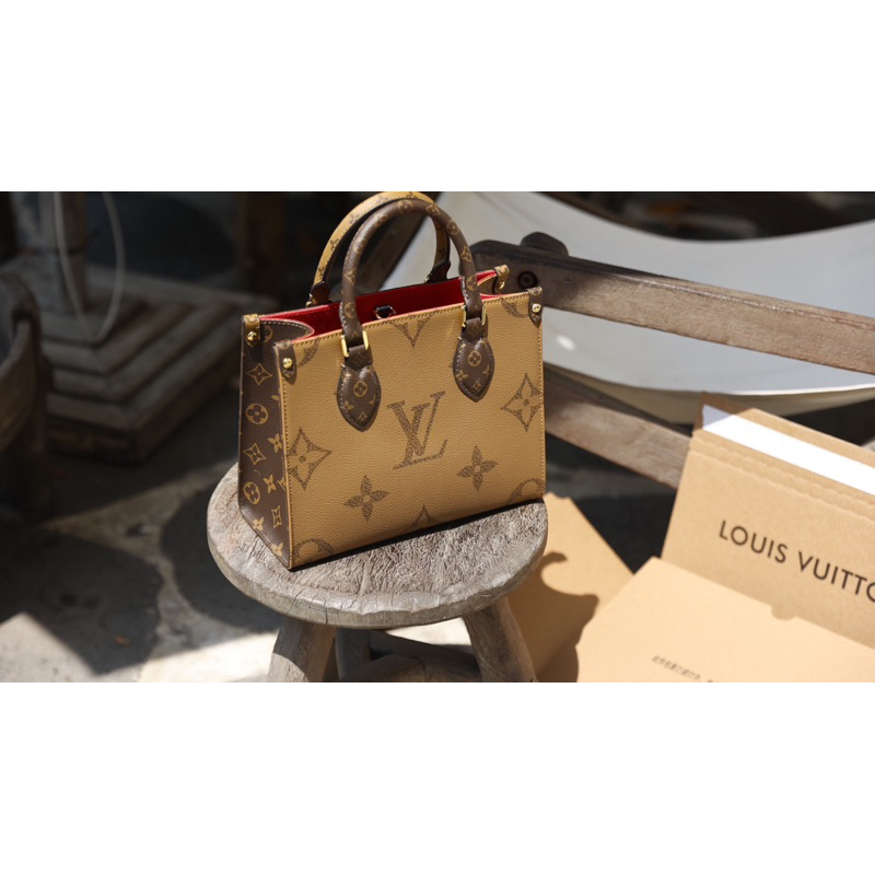 Túi quai xách Lv onthego sz25cm sup quai đeo may gân nổi full2box nguyên seal W266-25