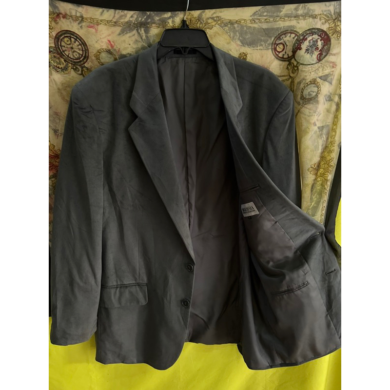 ❣️Áo Khoác Blazer Nam Xanh Rêu ( chất giống da lộn) size to LL 2hands 2lớp( Hàng Si Nhật Bản) | BigBuy360 - bigbuy360.vn