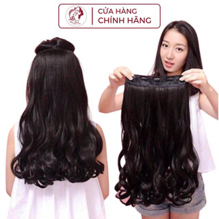 Tóc kẹp nửa đầu xoăn đuôi tóc giả