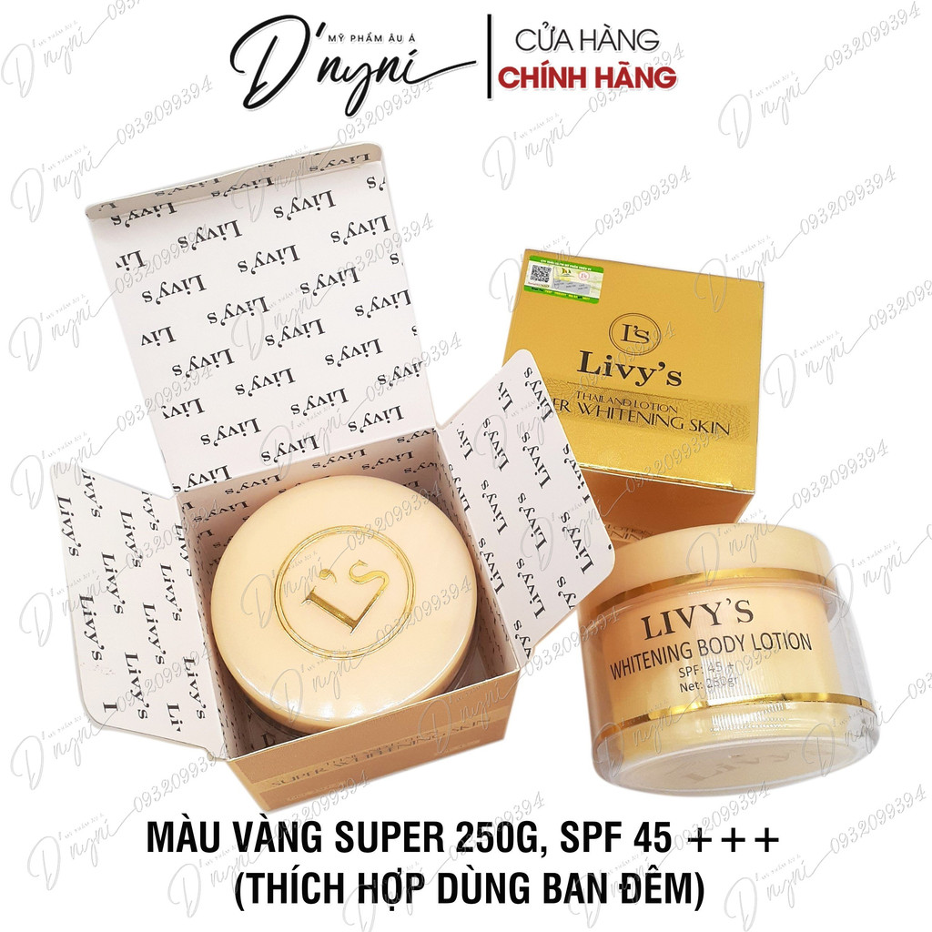 Kem Dưỡng Trắng Da Toàn Thân Livy's Super Whitening Thailand Lotion 250 Gram Công Nghệ Thái Lan