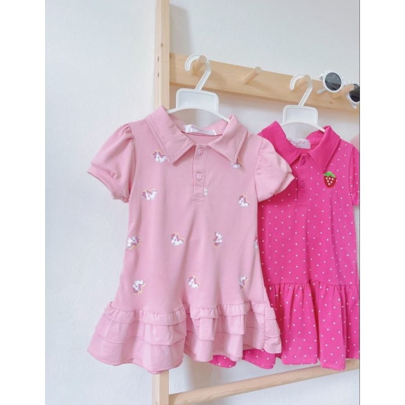 ĐẦM POLO BÉ GÁI MÀU HỒNG