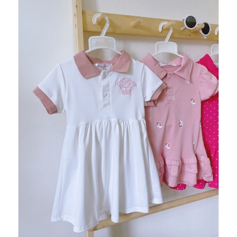 ĐẦM POLO BÉ GÁI MÀU HỒNG
