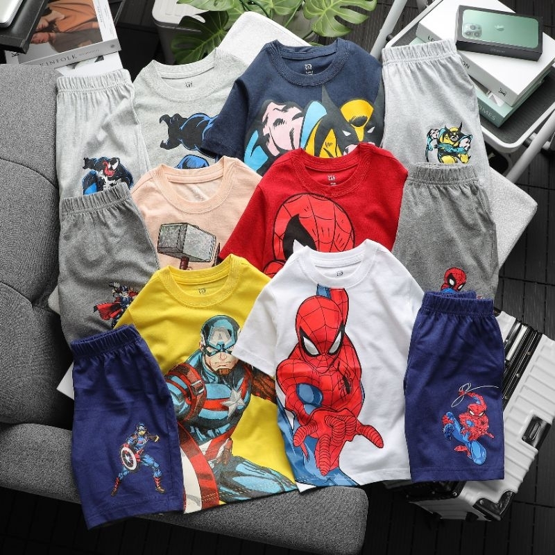 BỘ THUN COTTON TAY NGẮN MẶC NHÀ GAP KIDS XUẤT DƯ VNXK CHO BÉ TRAI
