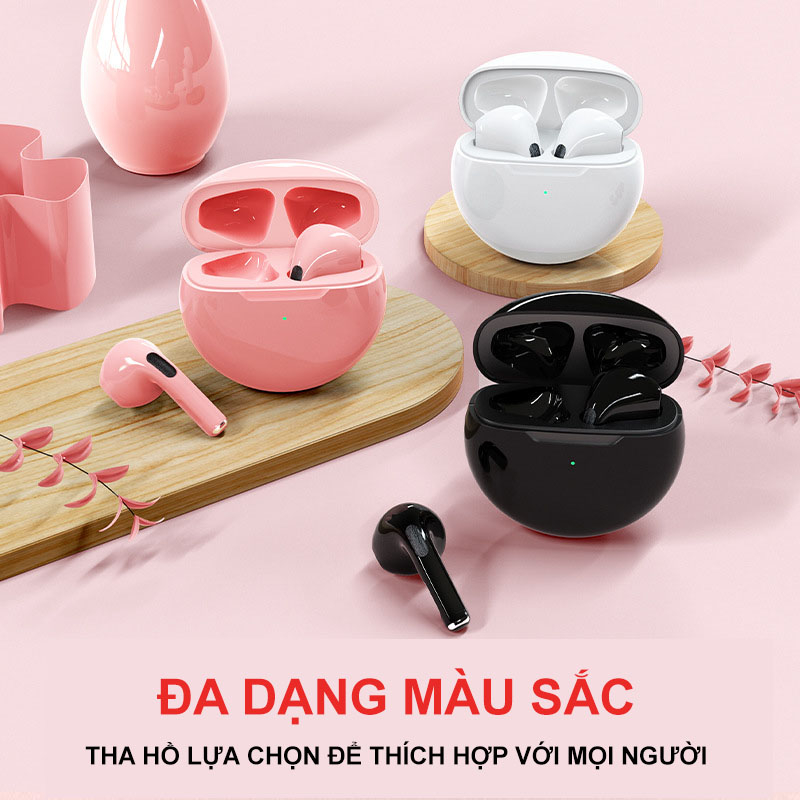 Tai Nghe Bluetooth Không Dây Pro 6 - Tai Nghe Nhét Tai Pro 6 TWS bản quốc tế 2022 chính hãng Vupa Tech