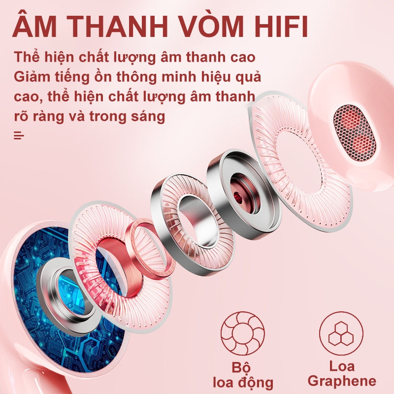 Tai Nghe Bluetooth Không Dây Pro 6 - Tai Nghe Nhét Tai Pro 6 TWS bản quốc tế 2022 chính hãng Vupa Tech