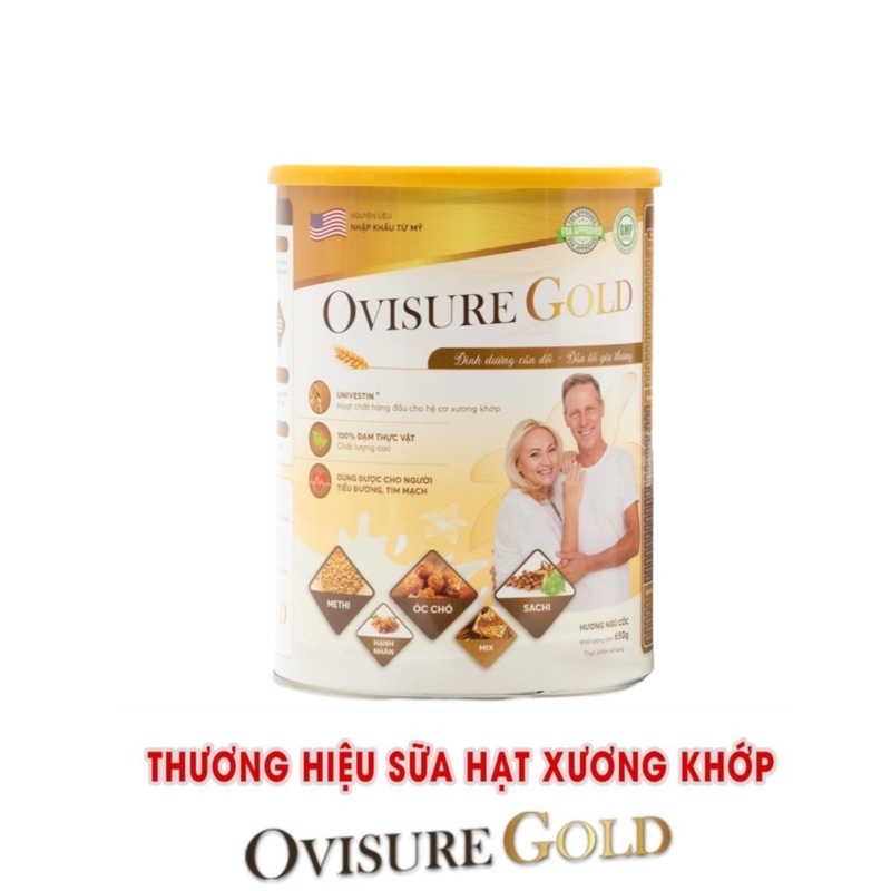 [Chính Hãng] Sữa hạt xương khớp cao cấp Ovisure Gold Lon 650g