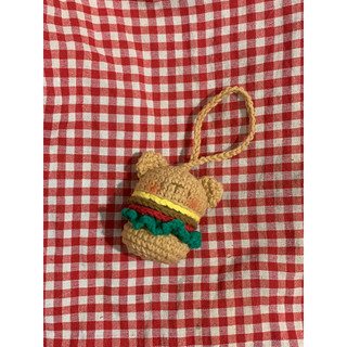 Móc khoá hamburger len handmade