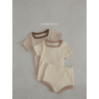 Peekaboo bộ cộc tay BST caramel cho bé