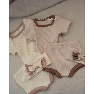 Peekaboo bộ cộc tay BST caramel cho bé