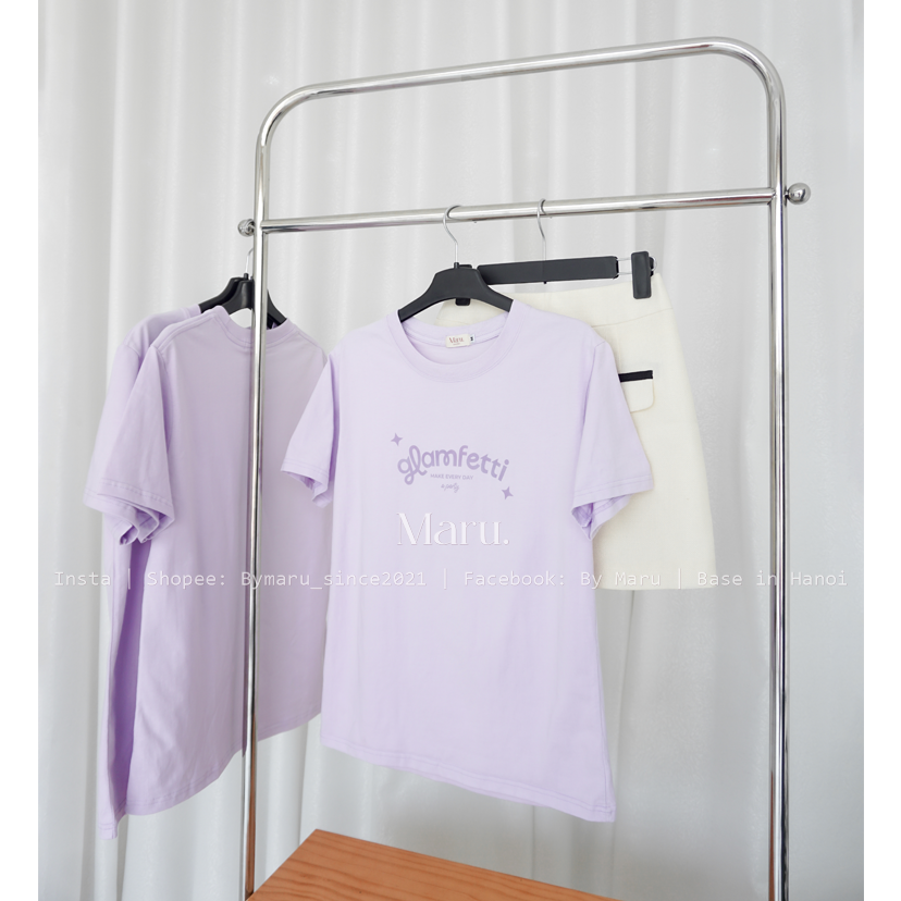 Áo phông cotton 100% By Maru Glamfetti | Tím Pastel