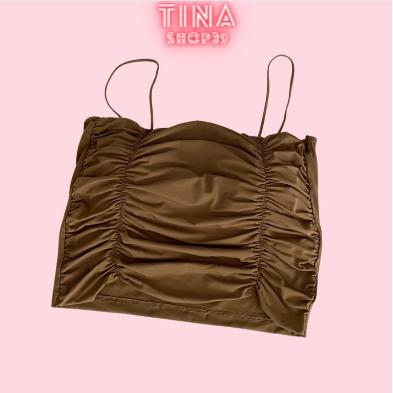 Áo bra 2 dây quây nhún dáng croptop có mút ngực chất đẹp thời trang TN 0823