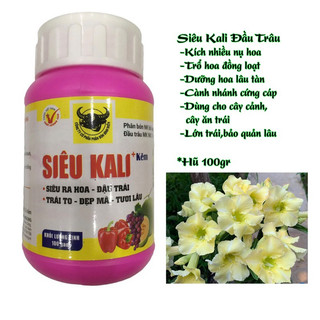 Phân Bón Đầu Trâu Siêu Kali Vi Lượng +Te Nở Hoa Đồng Loạt,Đậm Màu Lâu Tàn ,Hiệu Đầu Trâu,Hũ 100gr