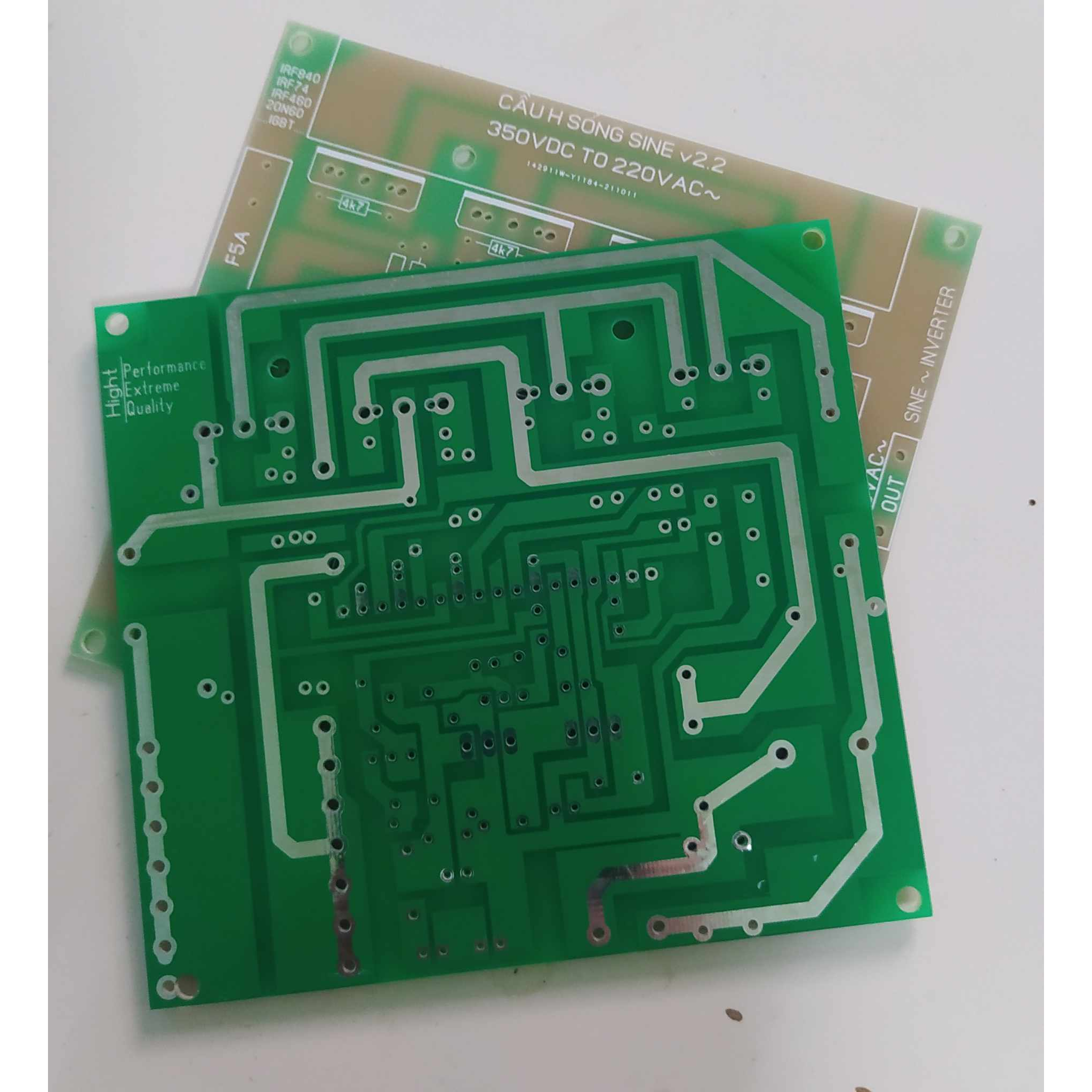 PCB - BO MẠCH INVERTER SÓNG SINE 12VDC LÊN 220VAC SIN CHUẨN 50Hz