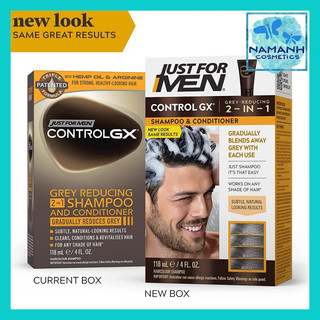 Dầu gội kèm xả giảm tóc bạc cho nam Just For Men Control GX Grey Reducing 2-in-1 Shampoo and Conditioner 118 ml