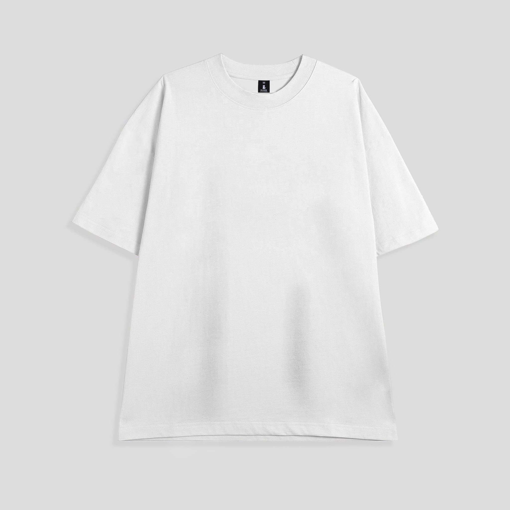 Áo thun oversize trơn nam nữ cotton màu trắng đen form rộng W0