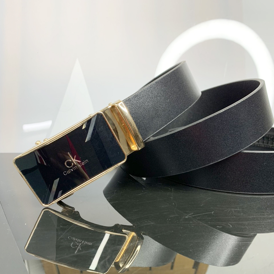 Thắt lưng nam dây nịt da bò thật nguyên tấm khóa tự động răng cưa màu nâu đen