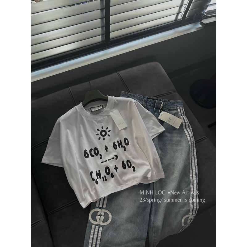 Quần Jean Xuông Sọc Viền Gu.cciii