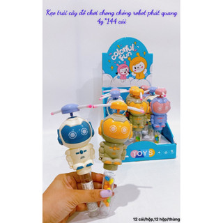 Kẹo đồ chơi cho bé - Đồ chơi trẻ em có kẹo chong chóng robot phát quang ,hình Quạt con voi và voi đánh trống
