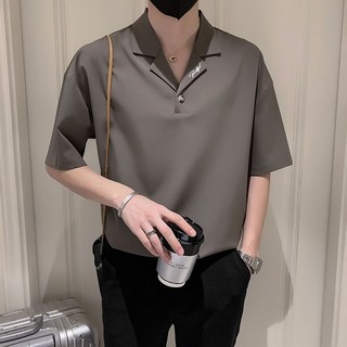 Áo phông nam tay lỡ cổ vest, chất đũi siêu mát