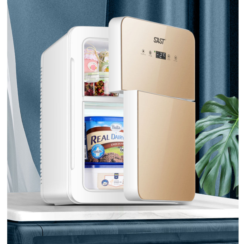 [Sẵn cao cấp] Tủ lạnh SAST 24L hộ gia đình, ký túc xá - Tủ 2 cánh ngăn đông, ngăn mát bảo quản thực phẩm