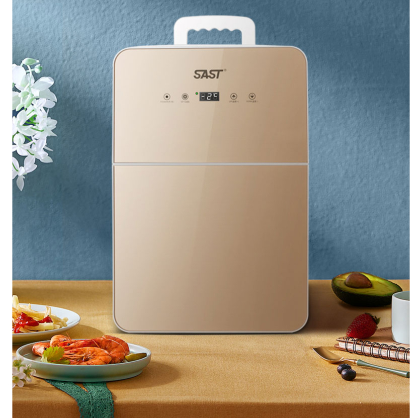 [Sẵn cao cấp] Tủ lạnh SAST 24L hộ gia đình, ký túc xá - Tủ 2 cánh ngăn đông, ngăn mát bảo quản thực phẩm