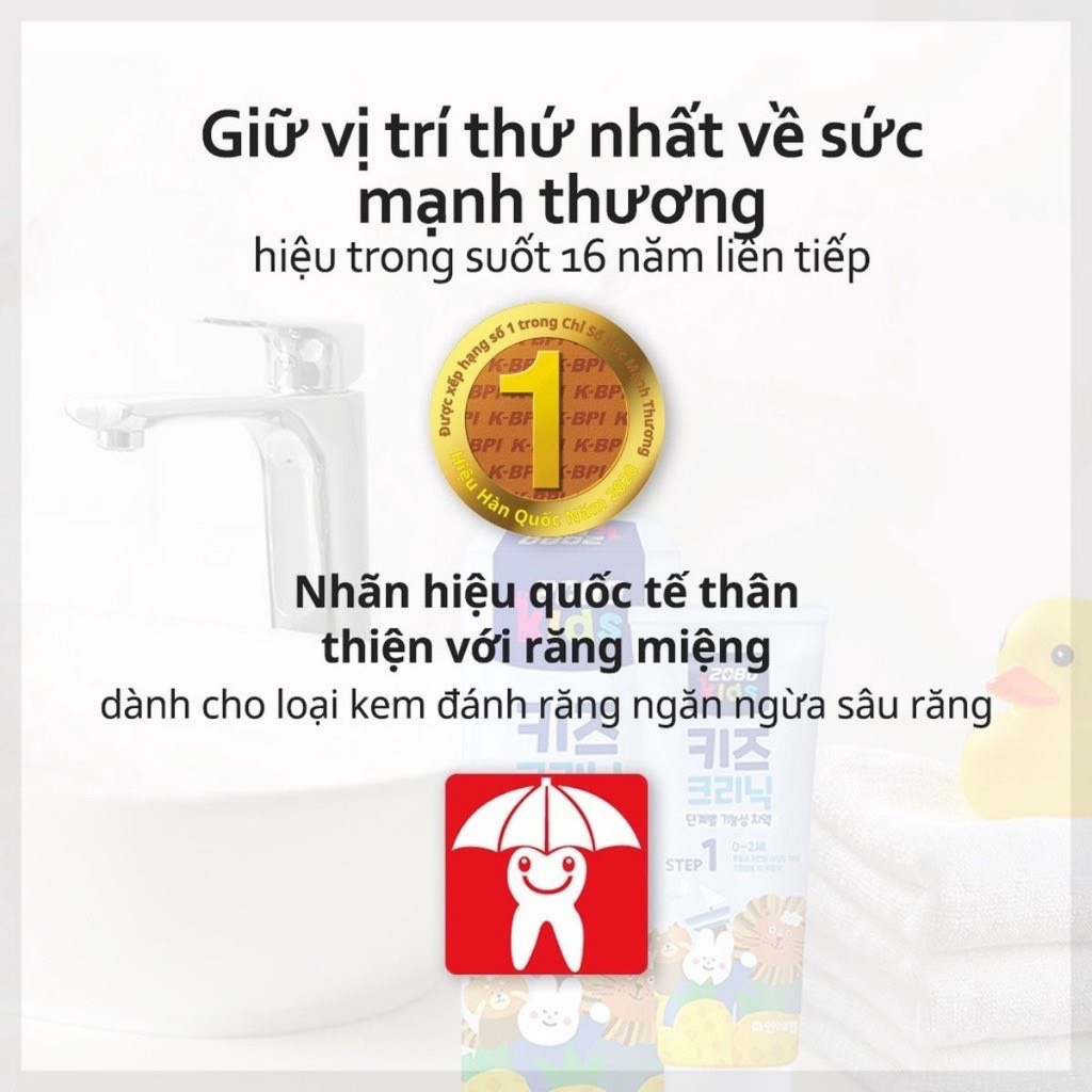Kem đánh răng cho bé 3-5 tuổi 2080 Kids Clinic 80G chính hãng