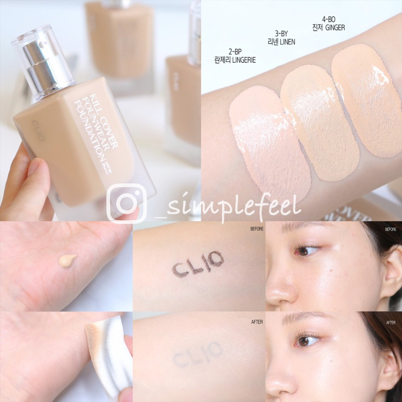 Kem Nền Clio Kill Cover Founwear Foundation SPF 50 PA+++
